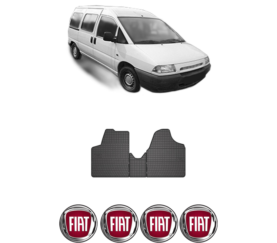 Set covorase presuri FIAT SCUDO Bus (220_) din 1996-2006, auto, din cauciuc thermoplastic, 4 Stickere auto cu FIAT