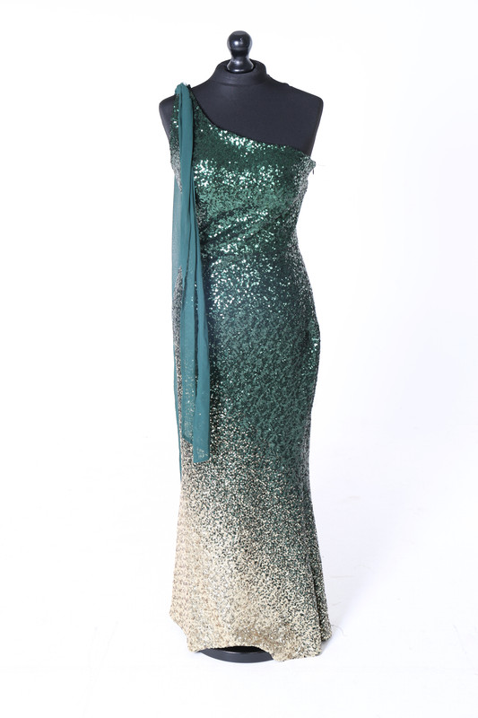 Gold And Green Sequin Ballgown - Adult 08