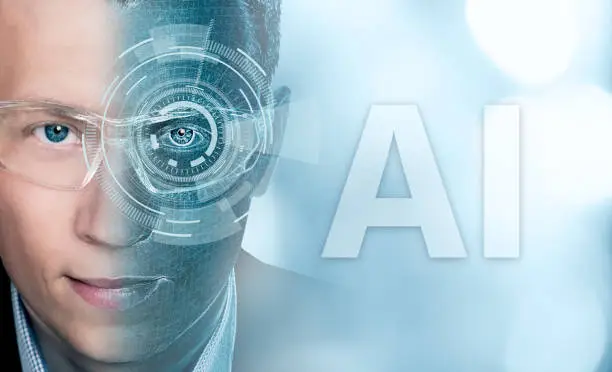 High-tech robot head symbolizing the future of artificial intelligence and human-machine interaction.