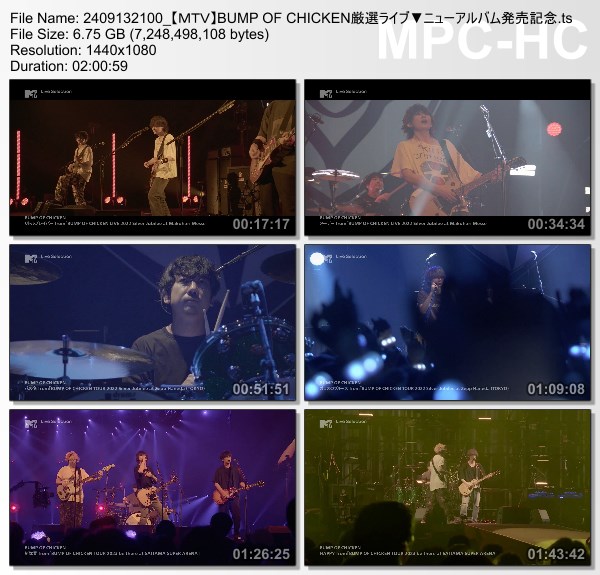 [TV-Variety] BUMP OF CHICKEN Live Selection (MTV HD 2024.09.13)