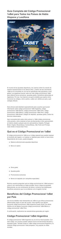 Cómo Encontrar Códigos Promocionales 1x Bet Válidos en 2026