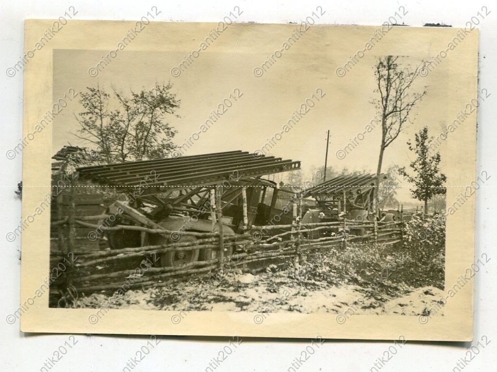 Foto, Wehrmacht, zerstörte Katjuscha, Raketenwer