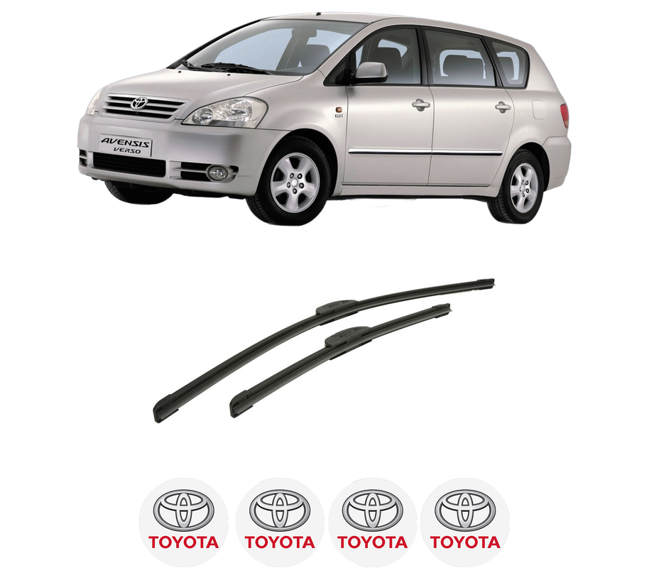 Set stergatoare auto TOYOTA AVENSIS VERSO (_M2_) din 2001-2010, pentru parbriz auto, 2 bucati, Bosch Aerotwin Retrofit, din cauciuc siliconat rezistent, 4 Stickere Auto TOYOTA