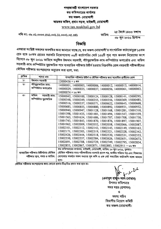 Taxes-Zone-Noakhali-Practical-Test-Result-PDF-1