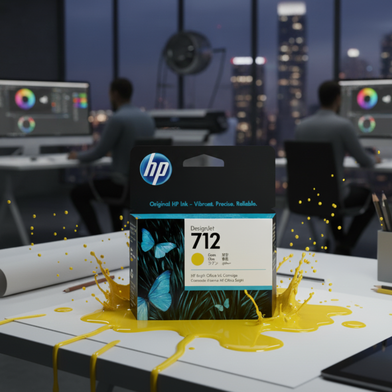 Cartucho De Tinta Hp 712 Amarelo Pluk 29Ml 3Ed69A