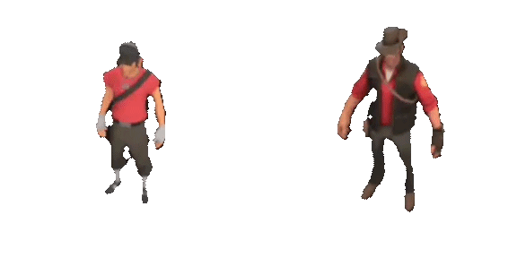 Scout and Sniper from TF2 Spinning