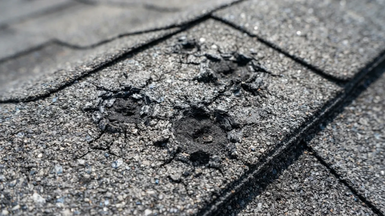Hail damage roof asphalt shingles San Antonio Texas storm