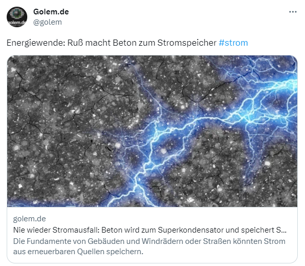 Beton als Stromspeicher