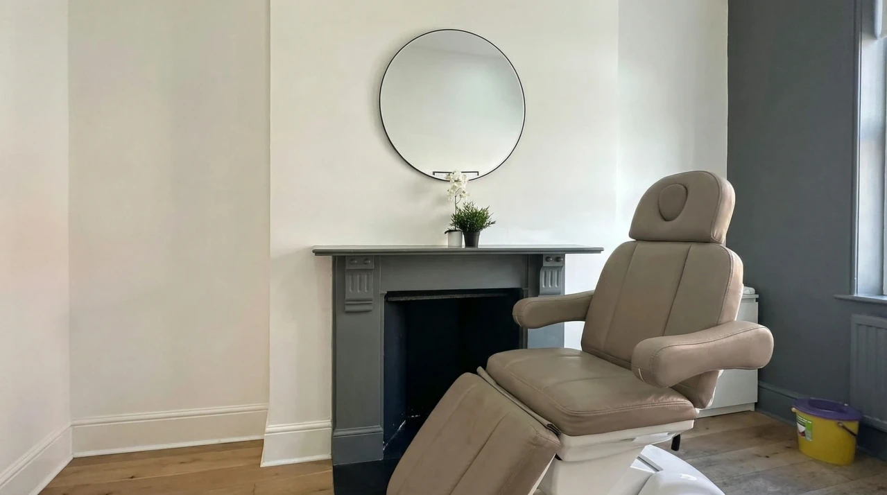 treatment room at Angelica’s Clinic with soft window light.