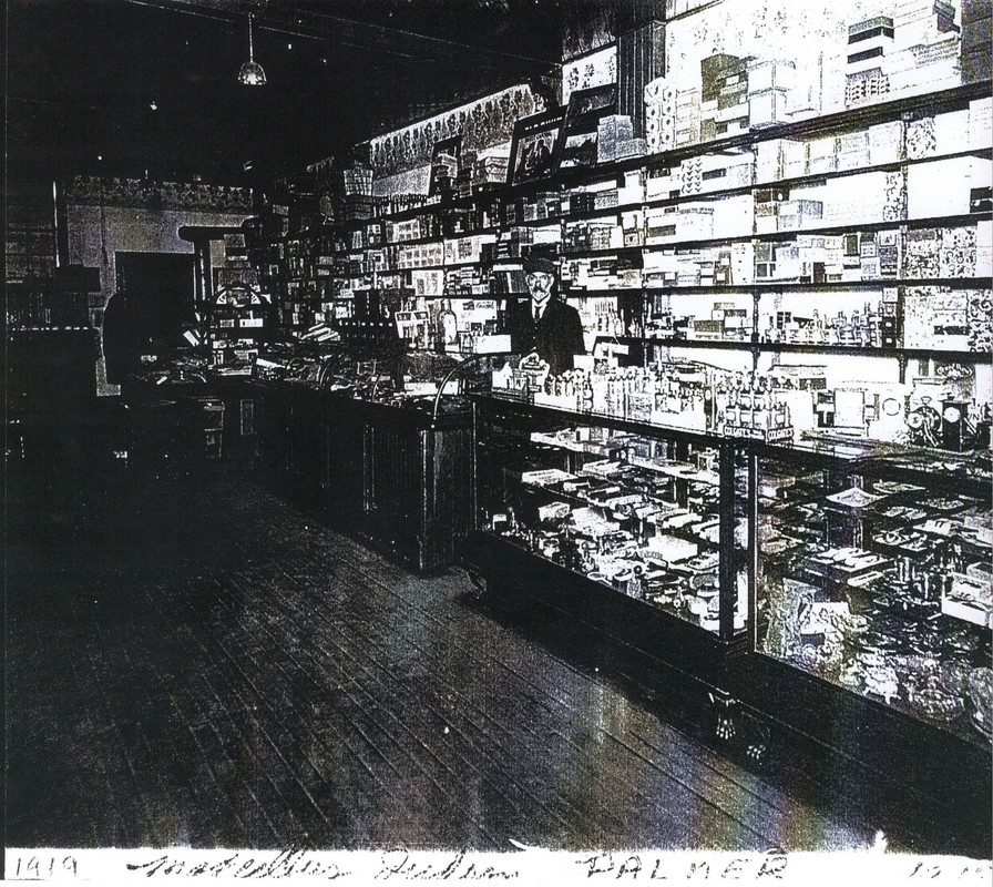 Marcellus Judson Palmer in his store in Richmond Quebec 1919-marreied to Margret Anne (Pell) Palmer
