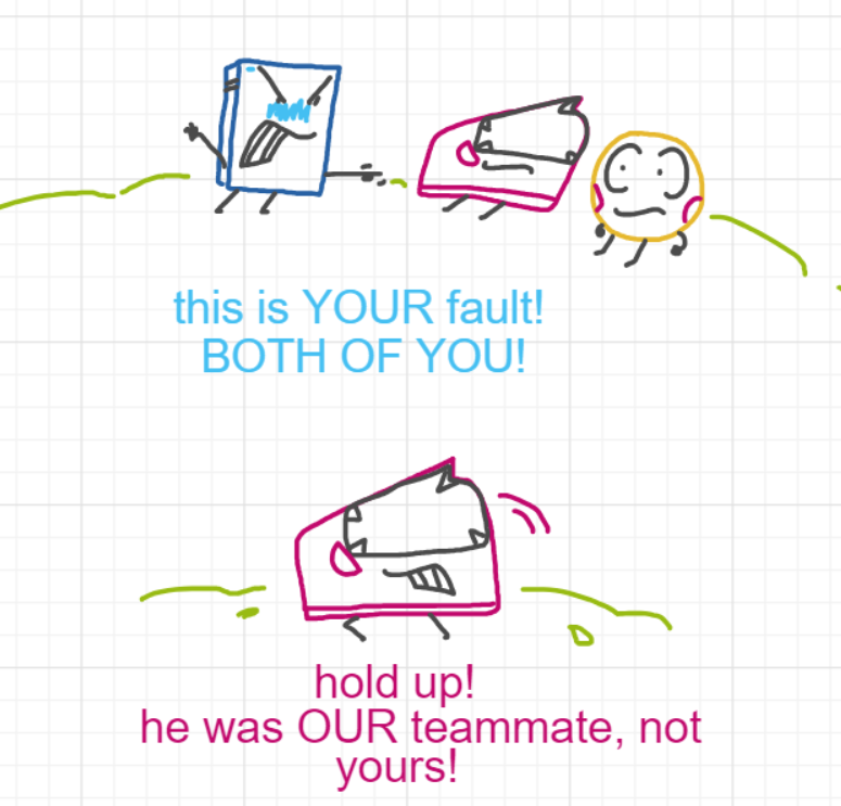 A panel from Ready Oar Knot, episode three of the Board Boards object show by Furretwalk/WalkingFurret.