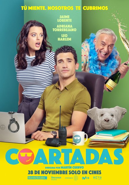 PÓSTER DE LA PELÍCULA “COARTADAS” CON JAIME LORENTE, ADRIANA TORREBEJANO Y LEO HARLEM