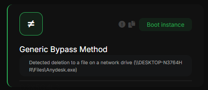 Generic Bypass Method Network File detection screenshot