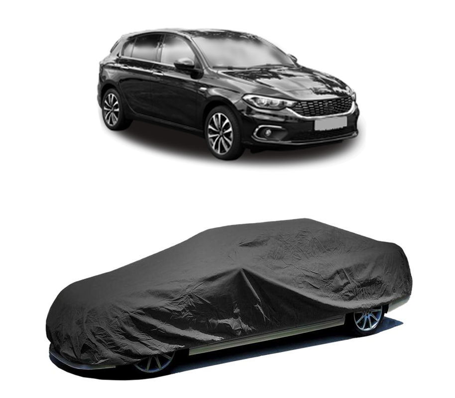 Husa tip prelata auto pentru FIAT TIPO Hatchback (356_, 357_) 2016 - 2020,culoare negru, material textil impermeabil, rezistanta la intemperii praf UV, CARPASSION Husa Protectie