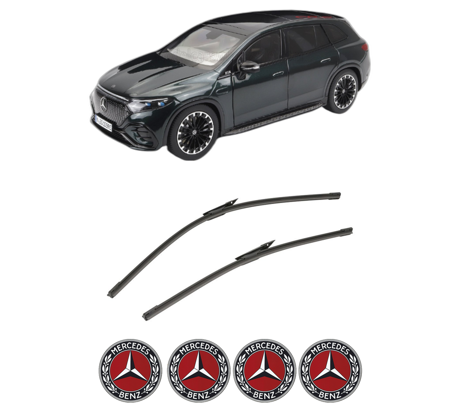 Set stergatoare auto MERCEDES-BENZ EQS SUV (X296) din 2022-2023, pentru parbriz auto, 2 bucati, Bosch Aerotwin, din cauciuc siliconat rezistent, 4 Stickere Auto MERCEDES-BENZ