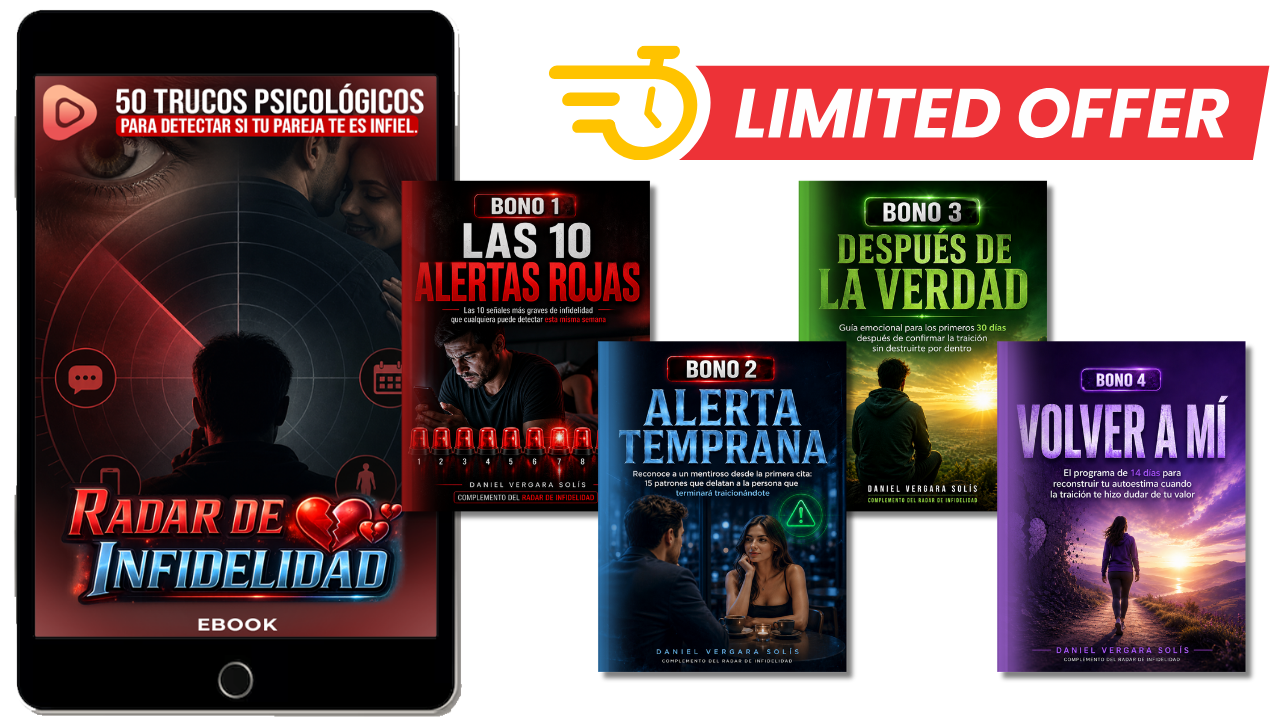 Kit completo RADAR DE INFIDELIDAD: guía principal + 4 bonos