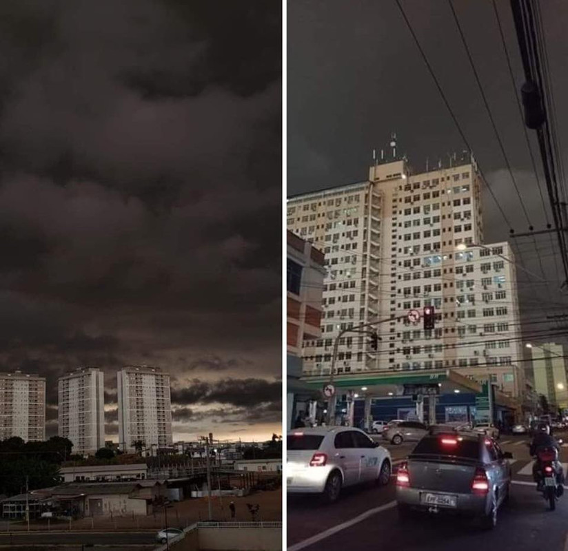 Bandar Brazil pada waktu siang kelihatan seperti malam