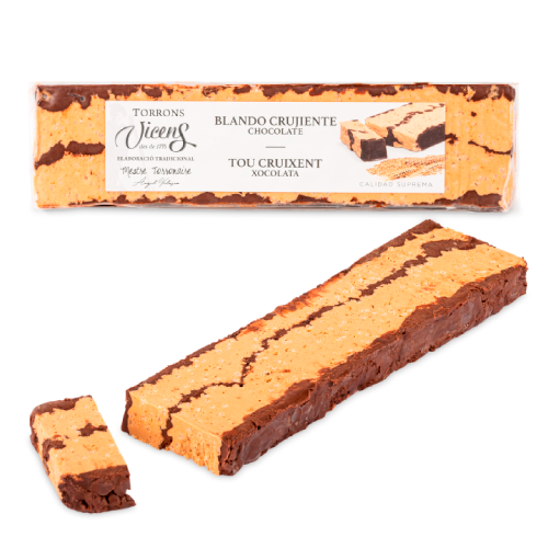 Turrón Blando Crujiente Chocolate Vicens Tabla 300 Gr.