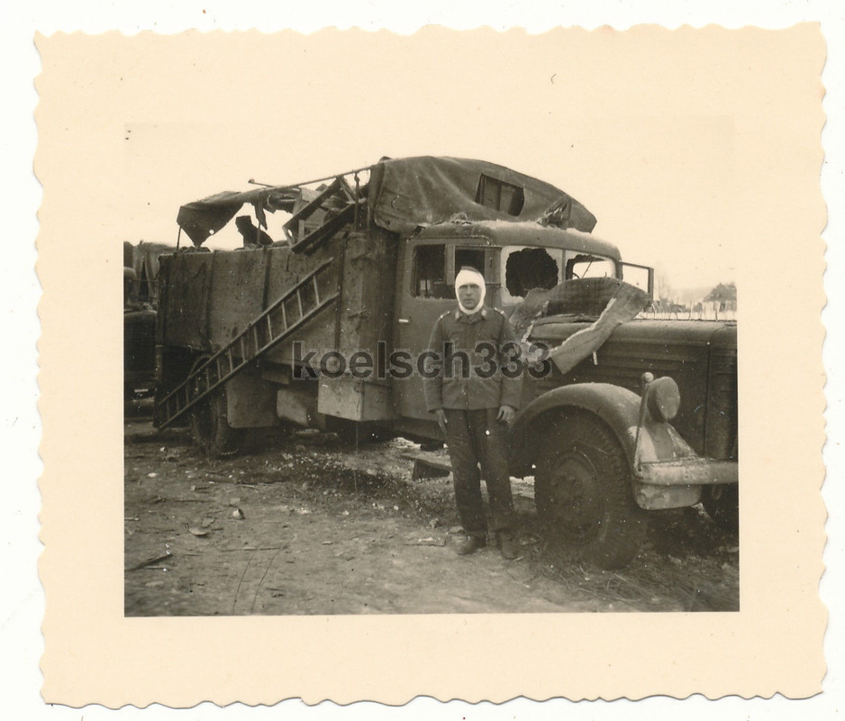 Foto Krupiwno Russland WL Büssing Feldküchen LKW Wrack nach Luft