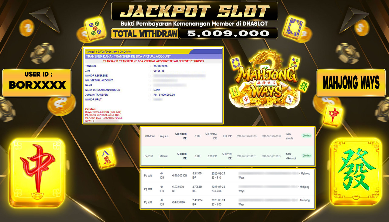 JACKPOT SLOT MAHJONG WAYS 1  24 AGUSTUS 2026