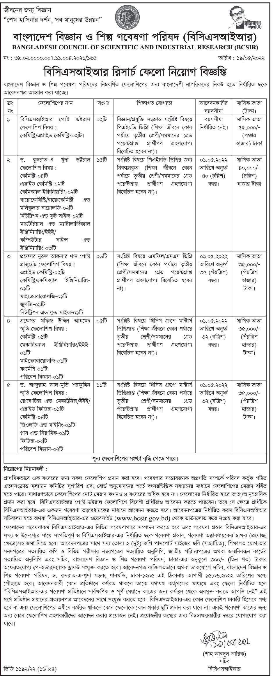 BCSIR Job Circular 2022