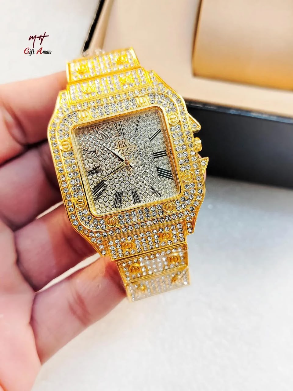 Luxury Rhinestone Quartz Watch On Display