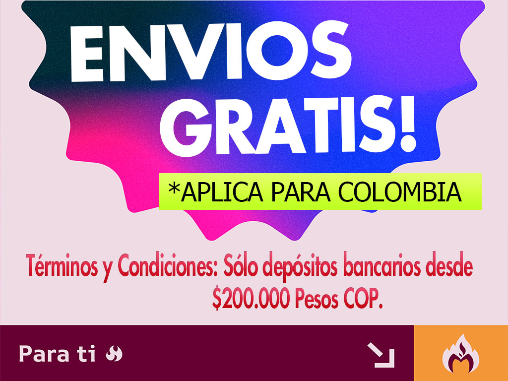 Envios gratis para compras y depósitos bancarios desde 200mil co