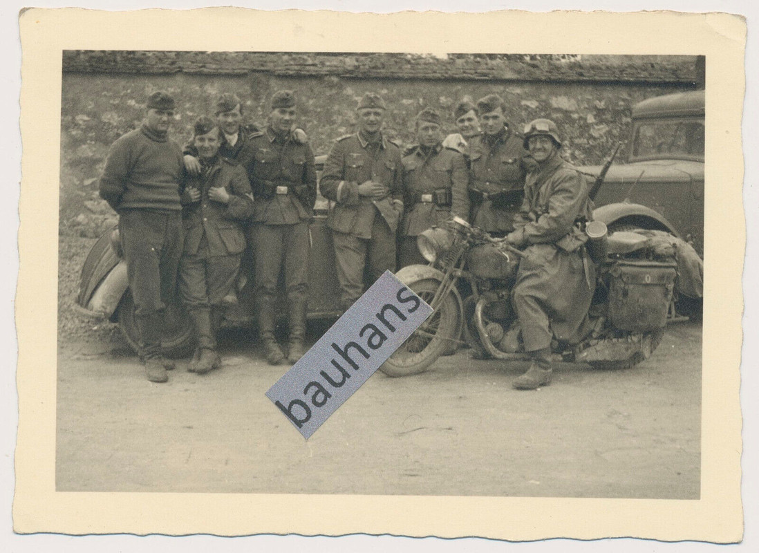 Foto Motorrad Krad Wehrmacht Kradschütze, Ausrüstung 1940