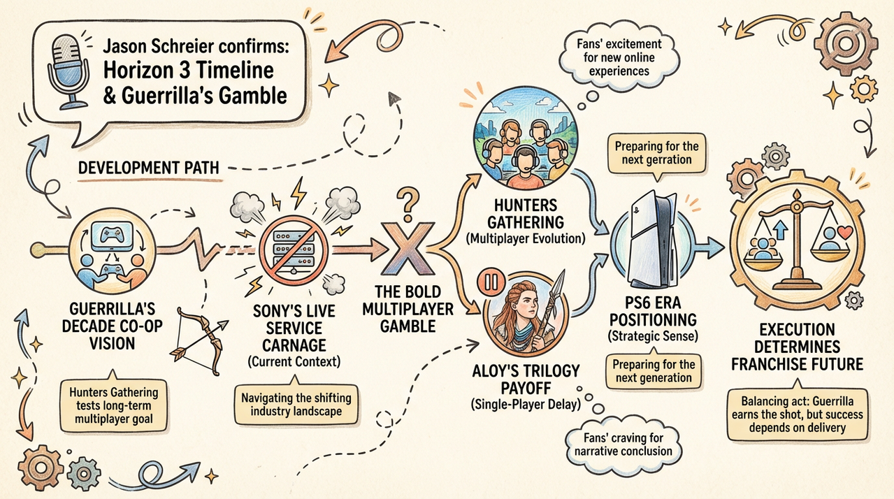 Aloy battling robotic dinosaurs in Horizon multiplayer hunt