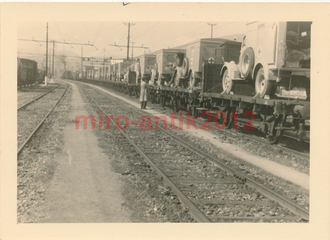 Foto, Wehrmacht, Sanitäts Lkw, Sanka, Bahntransp