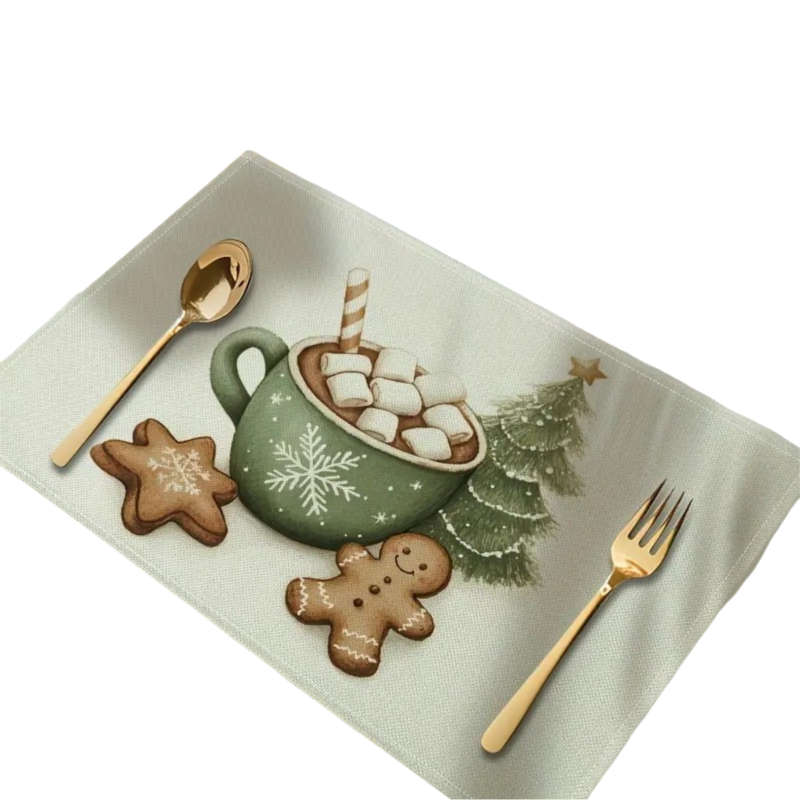 4-Pack Festive Printed Insulated Placemat for global Summer Holidays - Style 3 Seasonal Designs for Boxing Day and New Year Celebrations