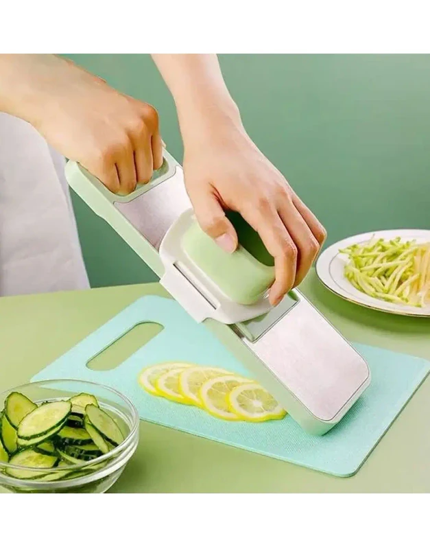 6-in-1 Vegetable Cutter & Slicer – Stainless Blades, 1.2 L Container