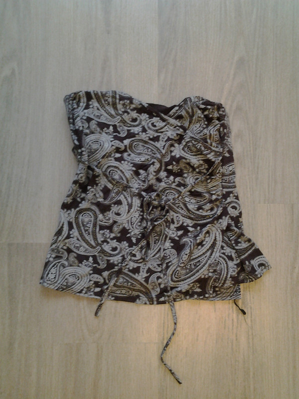 17 Short skirt - Brown-White print (1)