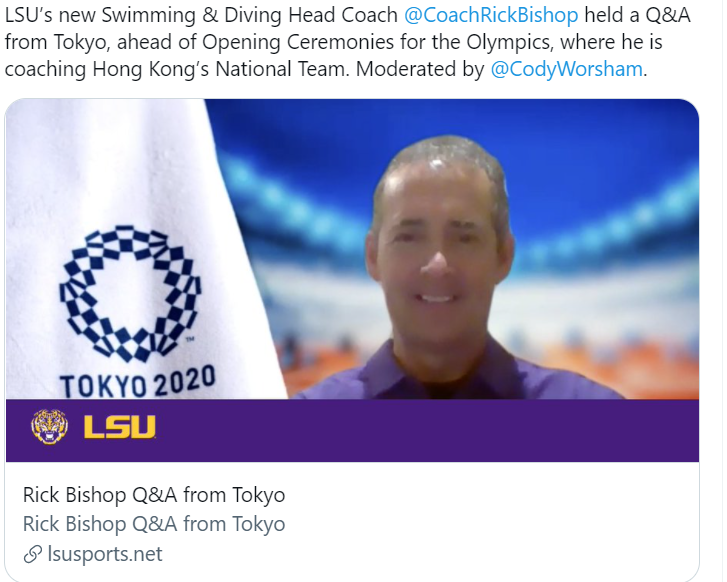 LSU’s new Swimming & Diving Head Coach Rick Bishop is coaching Hong