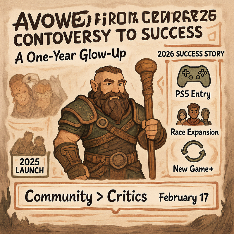Avowed Expands to PS5 February 17 With New Game+ and Dwarf Race - Obsidian's Anniversary Surprise 1 first-person fantasy RPG character creation with new dwarf race options