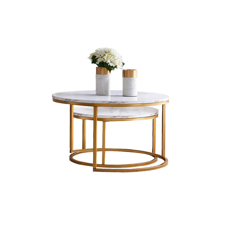 Table basse aspect marbre