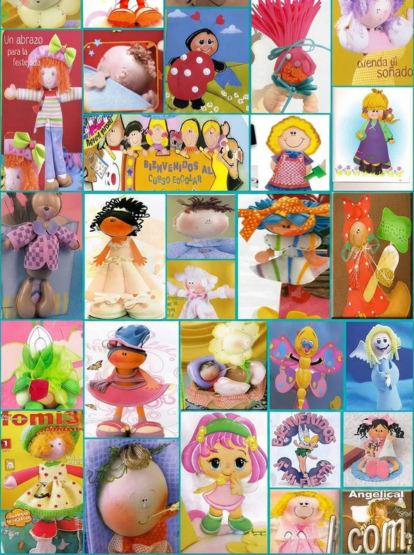 fofuchas muñecas goma eva 3d  termoformado fomi album manualidad