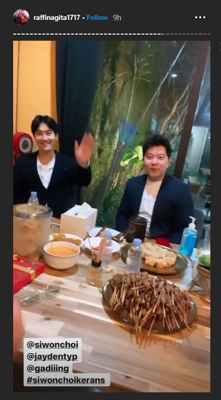 Siwon Super Junior saat dinner bareng Raffi Ahmad.