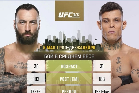 Пол Крейг срещу Кайо Борало на UFC 301