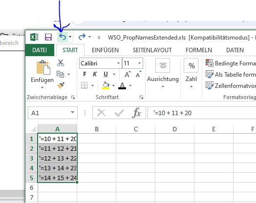 Hit back button to get to re see the values used in the summation