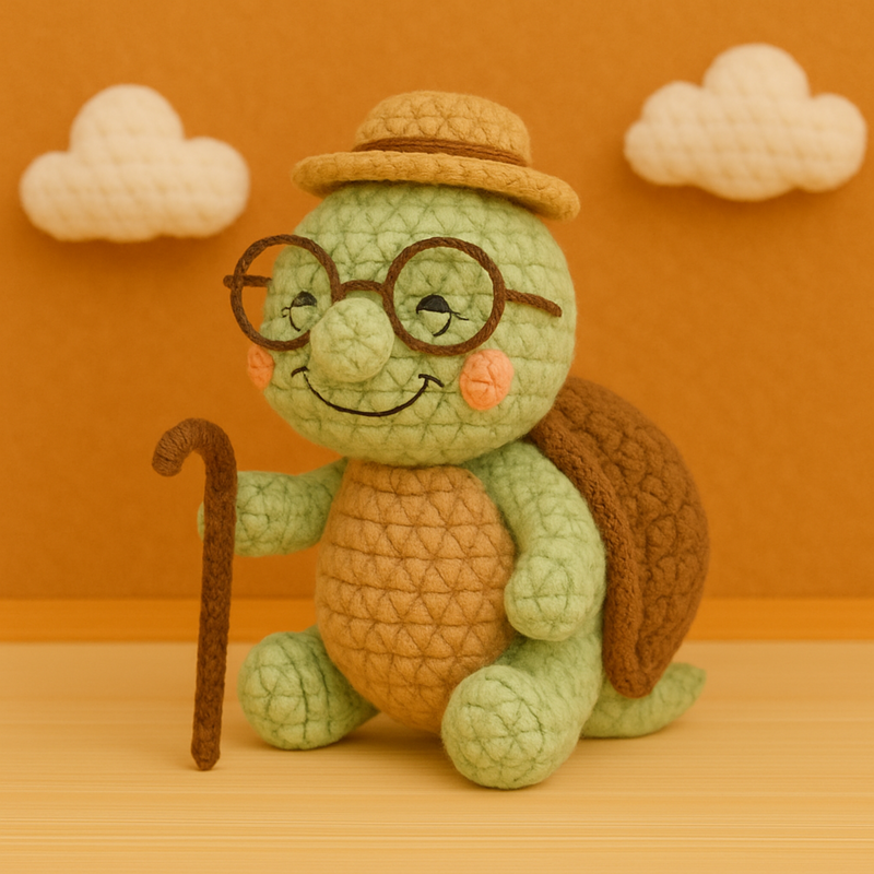Cute Amigurumi Old Turtle