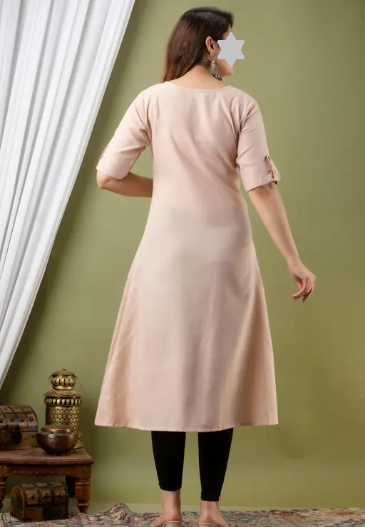 Fashionable Cotton Slub Dijital Print Anarkali Kurti For Women Color 9 (R108)