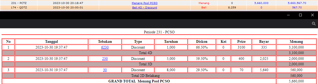 Bukti JP togel hari ini