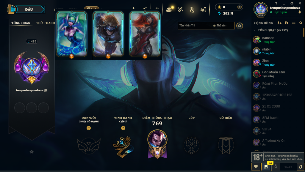 Acc LMHT # - Không Khung