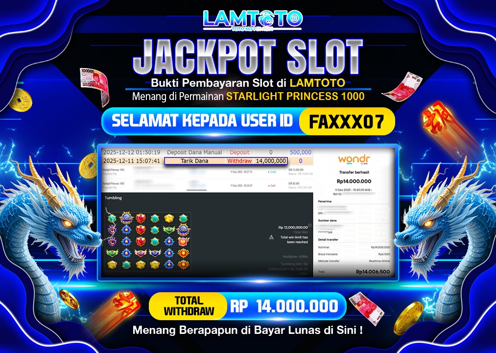 BUKTI JACKPOT LUNAS LAMTOTO
