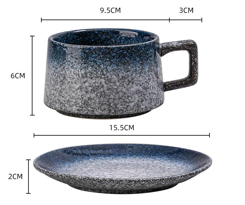 Vintage Ceramic Coffee Cup and Saucer Set - Afternoon Tea Set (Daisy Blue)