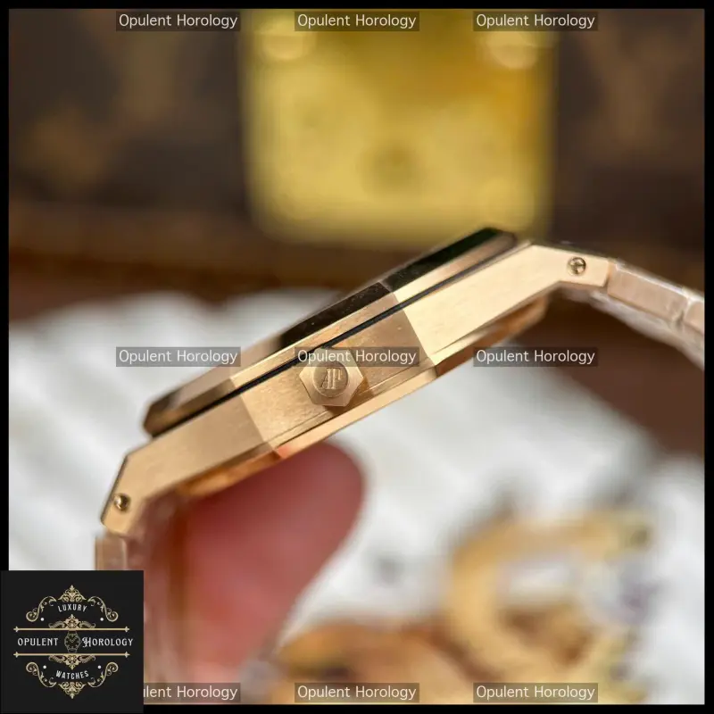 Audemars Piguet Royal Oak Jumbo 16204 Openworked Replica 39mm Rose Gold Calibre 7124