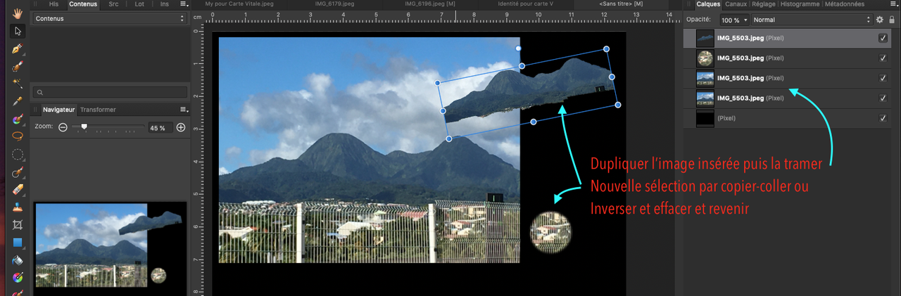 Sélections recadrées