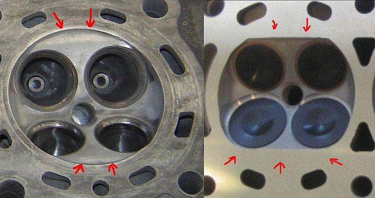 B16 (PR3) vs B18C1 (P72) combustion chambers