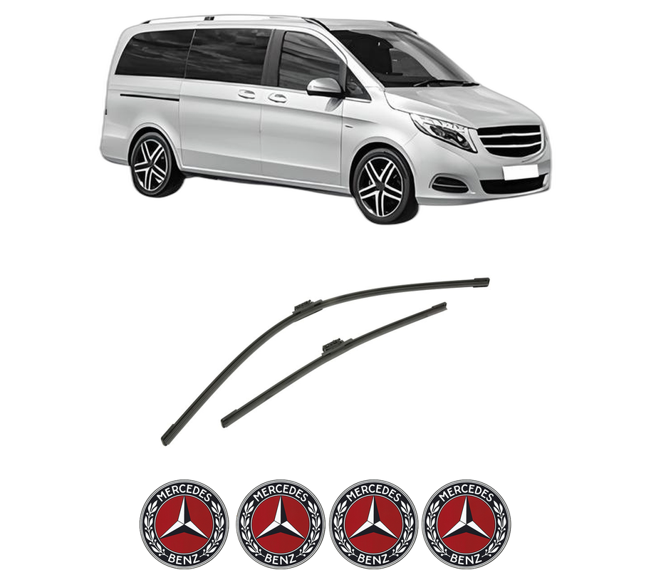 Set stergatoare auto MERCEDES-BENZ V-CLASS (W447) din 2014-2021, pentru parbriz auto, 2 bucati, Bosch Aerotwin, din cauciuc siliconat rezistent, 4 Stickere Auto MERCEDES-BENZ